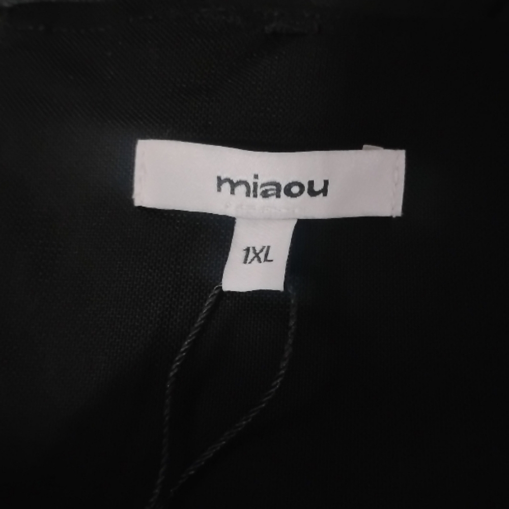 MIAOU | Leia Black Faux Leather Strapless Boned Corset Top 1X NWT - Picture 2 of 4